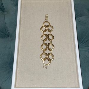 Antiqued gold link bracelet